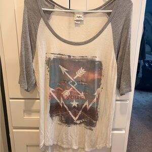 Daytrip White and Gray Ringer T-Shirt